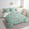 thumbnail image 3 of Castle Fairy Fox Deer Bear Rabbit 7-Piece Bedding Comforter Set,Cute Animal King Bedding Sets,Chic Flower Ultra Soft Bed Sheets,Super Cozy Cartoon Room Decor,Reversible, 3 of 8