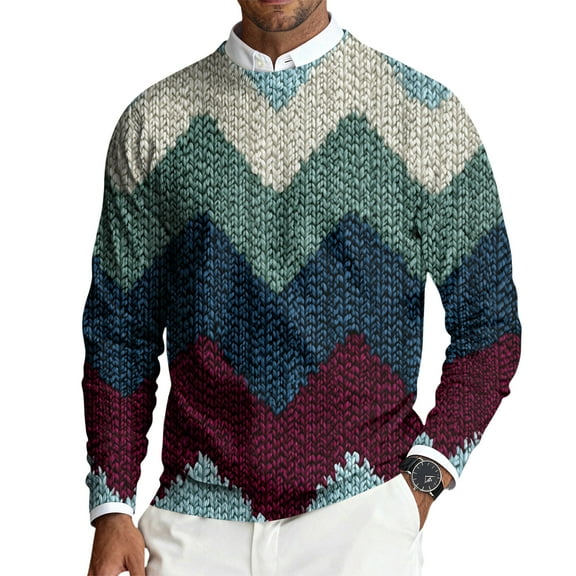 Homeyce Mens Ugly Christmas Sweater Pullover Soft Knitted Crew Neck Sweaters Long Sleeve Christmas Pattern Funny Pullover Matching Ugly Xmas Casual 2025 Novelty Holiday Pullover,Red 4XL