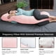 thumbnail image 3 of Almohada de embarazo MOON PARK en forma de U para todo el cuerpo, rosa, con funda, 3 of 7