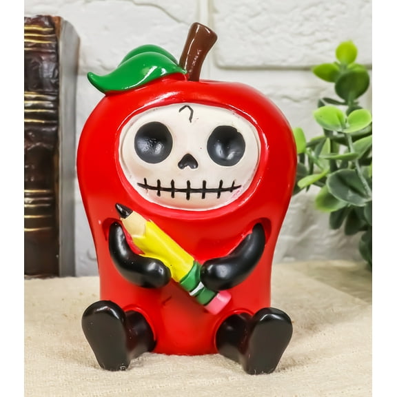 Furrybones Red Ringo Chili Pepper Skeleton With Pencil Furry Bones Figurine