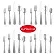 thumbnail image 3 of Supreme 20-Piece 18/8 Stainless Steel Flatware Set with Strip Style Handle, Service for 4, Include Knives/Forks/Spoons/Teaspoons/Salad Forks, Mirror Polished, 3 of 4