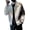 White, variant on Men Lapel Long Sleeve Jacket Coat Hip Hop Style Windproof Design Color-Blocked Jacket with 3D Letter Pattern