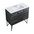 thumbnail image 4 of Annecy 36 in. Black Walnut Bathroom Vanity With White, 3-Hole Ceramic Sink Top, 4 of 7