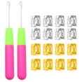 thumbnail image 1 of FRCOLOR Hair Clasps 42Pcs Dreadlock Crochet Hooks with Fixation Clasps Braid Compiling Tools DIY Hairdressing Tools (Rosy),6.1"X0.67"X0.67", 1 of 4
