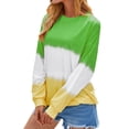 thumbnail image 4 of Xuanfei Women Casual Long Sleeve Round Neck Colorblock Sweatshirts, 4 of 8
