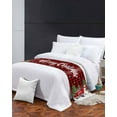 thumbnail image 3 of Xipuska Christmas Snowman Truck Bed Runners for Queen Size Bed, Decorative Bed Throws for Foot of Bed, Red Plaid Xmas Trees Snowflake Bed Runner Sofa Throw Bedding Scarf Slipcover for Bedroom, 3 of 6