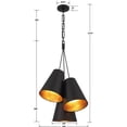 thumbnail image 6 of 8684-MK-GA-Crystorama Lighting-Alston - 3 Light Pendant-34 Inches Tall and 20 Inches Wide-Matte Black/Antique Gold Finish, 6 of 8