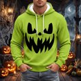 thumbnail image 2 of Rhuody Halloween Men Hoodies Round Neck Pumpkin Graphic Prints Long Sleeve Sweatshirts Sweatshirt 2Xl Green, 2 of 5