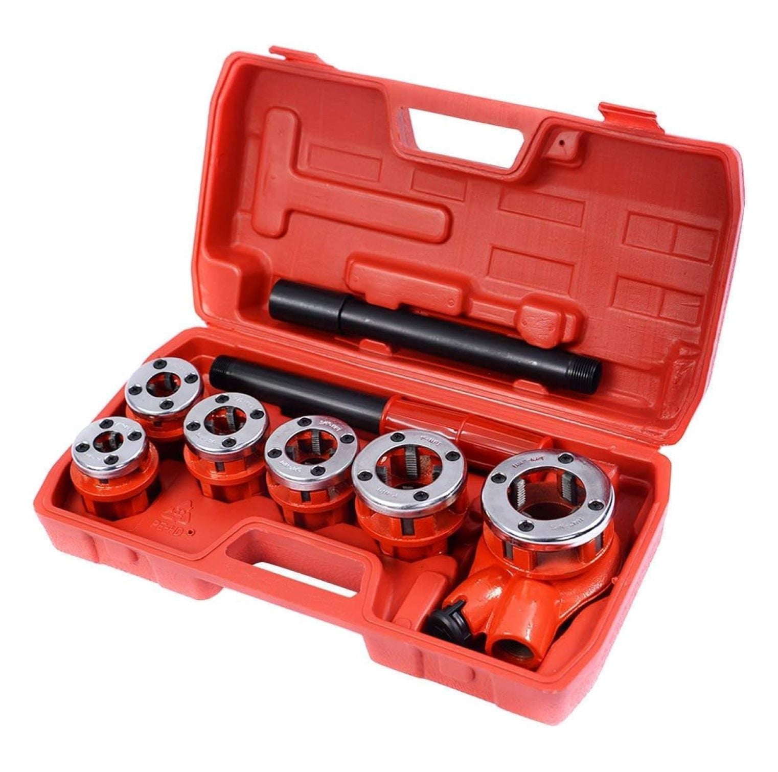 Liuyao Ratchet Pipe Threader Kit Set Portable W/6 Dies and Case Gas Manual Ratcheting Pipe Threading Tool Set