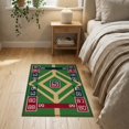thumbnail image 3 of ODIKA 2'x3' Washable Accent Rug Pet Friendly, Bedside Mat Field Sport Scoreboard Layout With Plate Center Emblem Baseball Flowing Dynamic for Bedroom, Nursery, RV, 3 of 7