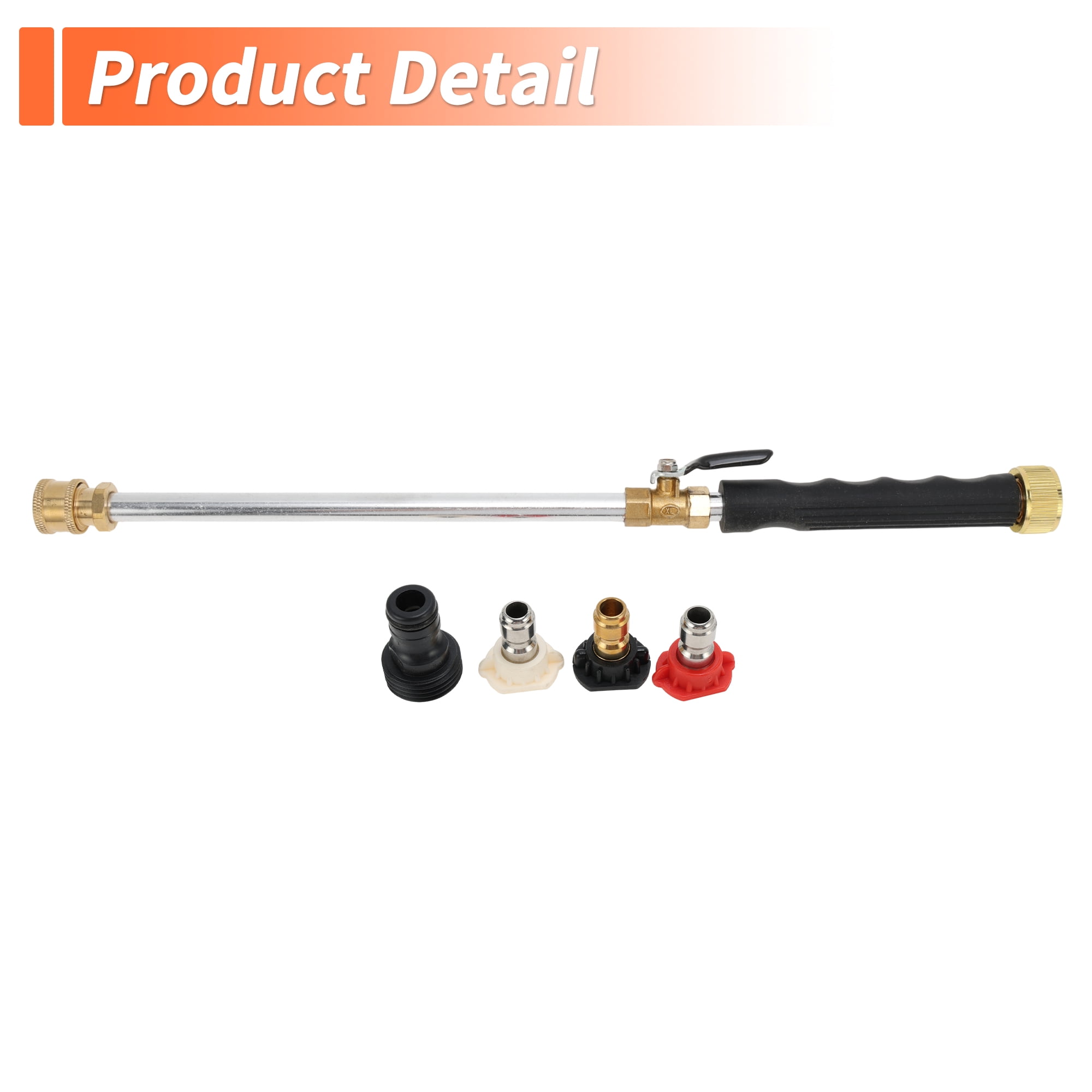Unique Bargains Heavy Duty Water Hose Nozzle High Pressure Car Garden Hose Nozzle Adjustable Hand Sprayer for Gardening Vehicle Outdoor Washer Aluminum Alloy Copper TPR Black 1 Pc