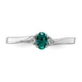 thumbnail image 5 of Sterling Silver Rhod-plated Created Alexandrite/Diamond Birthstone Ring, 5 of 6