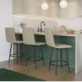 thumbnail image 6 of Amisco Watson 26 In. Swivel Counter Stool - Beige Fabric / Black Metal, 6 of 9