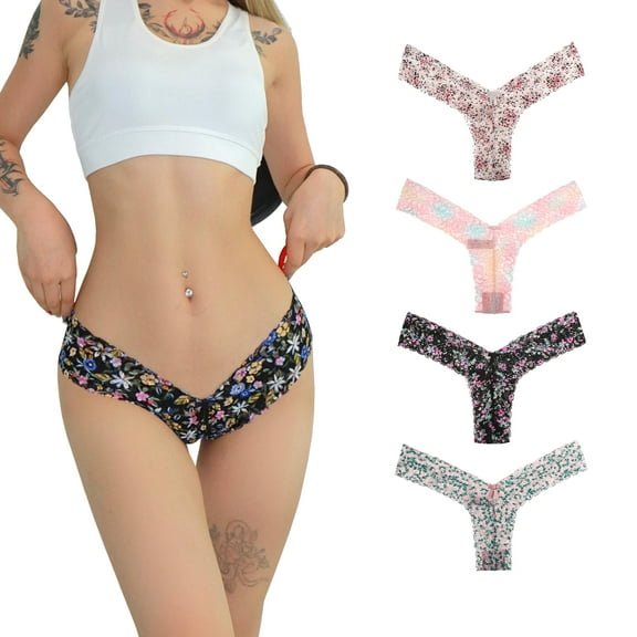 CINOON V-Waist Thong Seamless Women's Panties Women's panties, 4-pack, S-XL