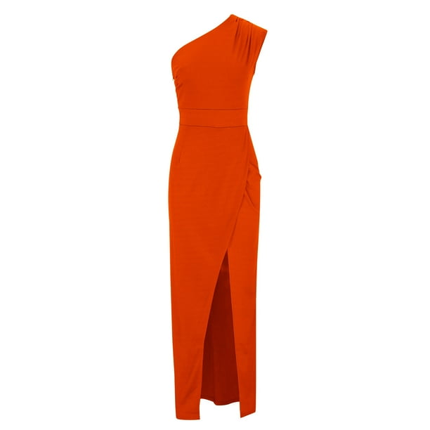 Coucoland Women's One-Shoulder Cocktail Dress – Sleek Bodycon Party Mini Dress