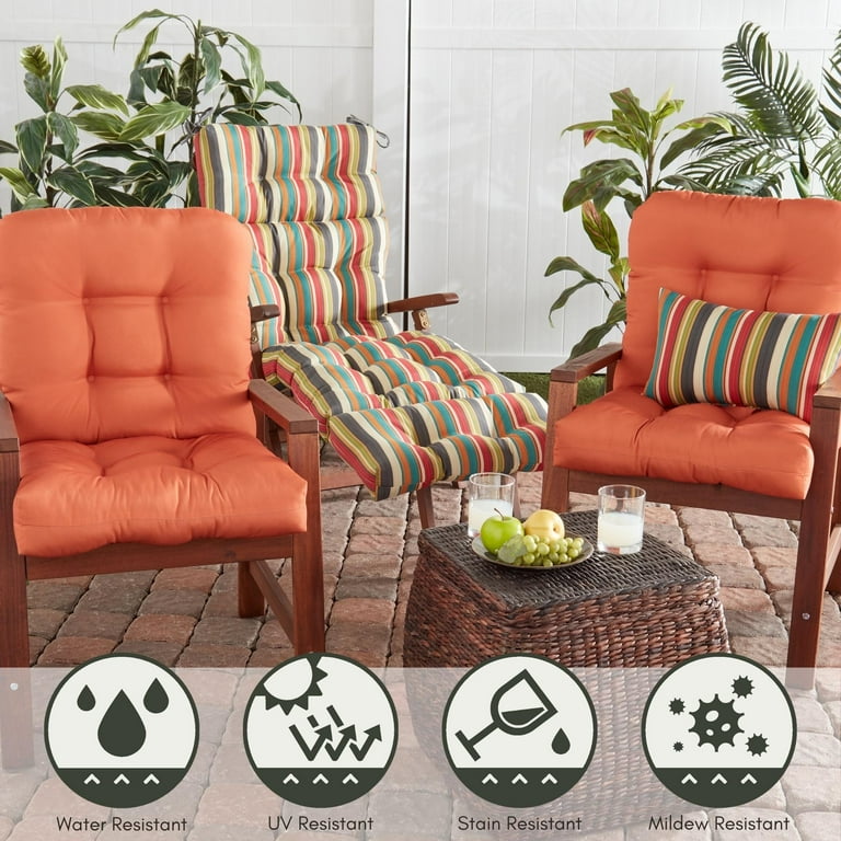 Outdoor Cushions Tufted Outdoor Patio Chair Cushion, High Back