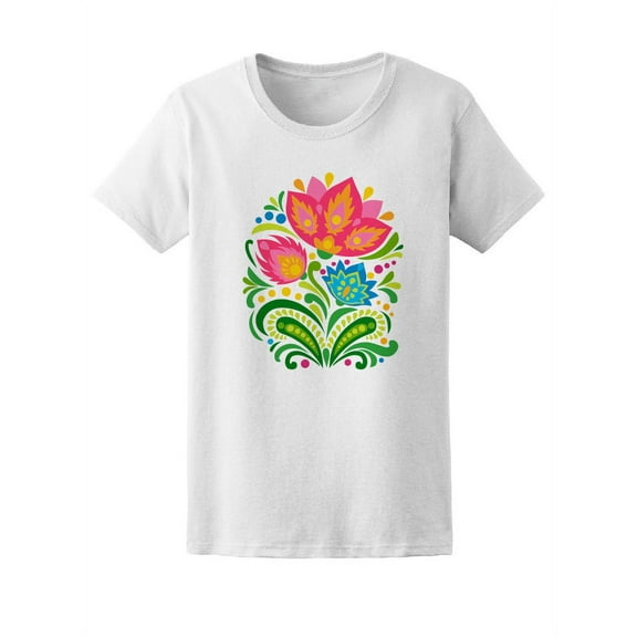 Cute Colorful Tribal Flowers Tee Women's -Image by Shutterstock
