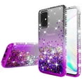 thumbnail image 4 of Samsung Galaxy S20 FE Case w/ TPU Screen Protector Liquid Quicksand Glitter Cute Bling Girls Women [Shock Proof] for Galaxy S20 FE - Clear/Purple, 4 of 5