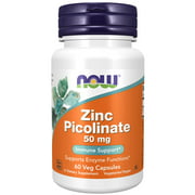 NOW Supplements, Zinc Picolinate 50 mg, Supports Enzyme Functions*, Immune Support*, 60 Veg Capsules