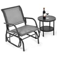 thumbnail image 3 of Aimee Lii Outdoor Single Chair with Armrest, Patio Glider Bench, Porch, Backyard, Sturdy, Gray, 3 of 12