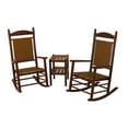 thumbnail image 3 of polywood 3-piece jefferson woven outdoor rocking chair & side table set, 3 of 5