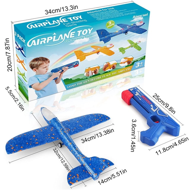 Pistola de avión Jadeshay con luces catapulta de Espuma Multicolor 35 cm