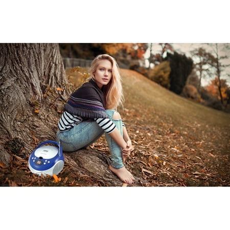 NEW NAXA NPB-251 Blue Portable Compact CD Player + AM/FM Stereo