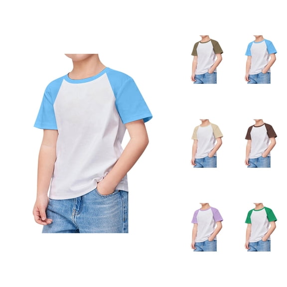 Boys Casual Short Sleeve T Shirt Colorblock Style for Kids Clothing Boys T Shirts Summer Essentials Everyday Wear Streetwear