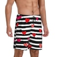 thumbnail image 2 of Vsdgher Hearts And Lines1 Print Men's Pajama Shorts Lounge Bottoms Sleep Shorts Elastic Waist Lightweight PJ Shorts with Pockets-3X-Large, 2 of 6