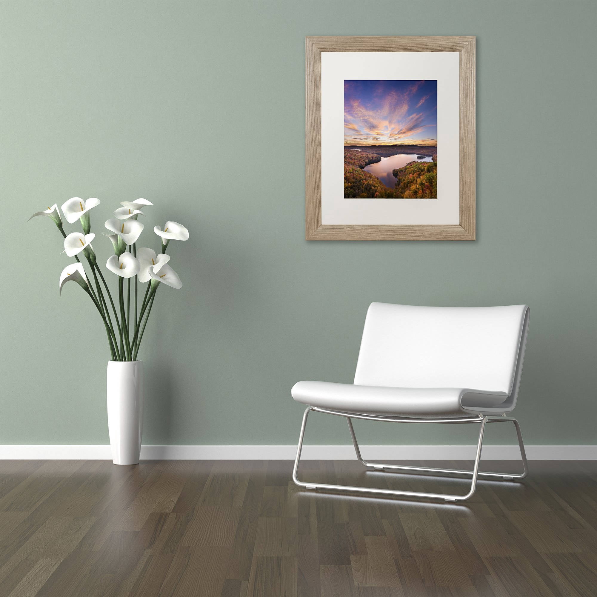 Trademark Fine Art "View from the Ledge" Canvas Art by Michael Blanchette Photography White Matte, Birch Frame