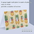 thumbnail image 3 of Yayeee Toggle Light Switch Wall Plate 3-Gang 6.37"x4.48" Decorative Outlet Cover, Sunshine Pineapples, 3 of 7