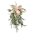 thumbnail image 3 of Corona floral artificial colgante, guirnalda ornamental decorativa en forma de lágrima de seda y Rosa, 3 of 9