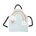 thumbnail image 2 of HATIART Cute Rainbow and Clouds Fashion Slogan Chef Kitchen Apron, Adjustable Strap Waist Ties, Front Pockets, Perfect for Cooking, Baking, Barbequing, 2 of 2