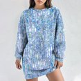 thumbnail image 2 of Summer Casual Dress,Ladies Fashionable and Casual Fall and Winter Round Neck Long Sleeved Printing Dress, 2 of 6