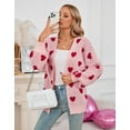 thumbnail image 2 of Cardigans for Women Casual V Neck Button Down Long Sleeve Heart Print Valentine's Day Sweaters Loose Open Front Knit Cardigans Alsol Lamesa, 2 of 6