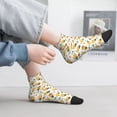 thumbnail image 5 of Goofa Bee and Flowers Pattern Non Slip Socks with Grips for Elderly, Crew Socks Yoga Hospital Socks Cushioned Sole Gripper Socks for Men Women, 5 of 5