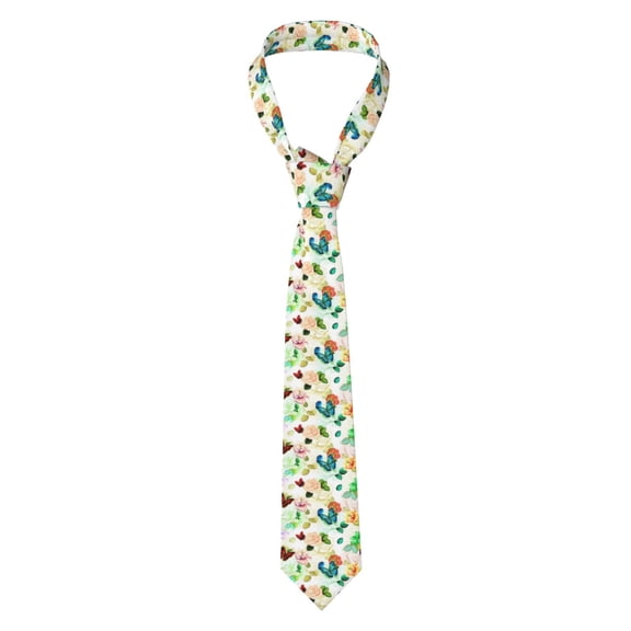 Naloa Floral Vintage Print Solid Color Tie Formal Necktie for Men,Suitable for business, daily life, work