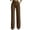 Brown, variant on Womens Pinstriped Corduroy Dress Pants Elastic Waist Straight Wide Leg Commute Office Pants with Pockets