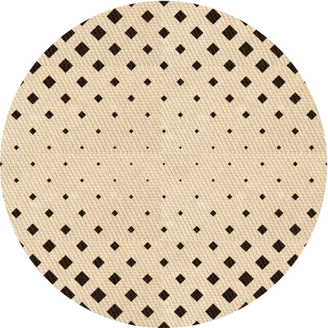 Ahgly Company Tapis Rond Lavable en Machine Intérieur Transitionnel Brun Cuivré, 8 Pieds Rond