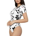 thumbnail image 2 of Gaeub Cute Cow And Milk Stains Women'S Short Sleeve One Piece Swimsuit Sexy High-Waisted Bodysuit For Swimming, Beach, Sports - Large, 2 of 9