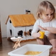 thumbnail image 2 of 1Ensemble Kit de Table Miniature en Fer Résine Bois Alliage Mobilier Moderne Carré Modèle pour Enfants Jeu 10.6x8x2.8in, 2 of 8