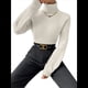 thumbnail image 3 of Suéter de Punto Acanalado con Cuello Alto para Mujer, Ropa de Moda. M, 3 of 10