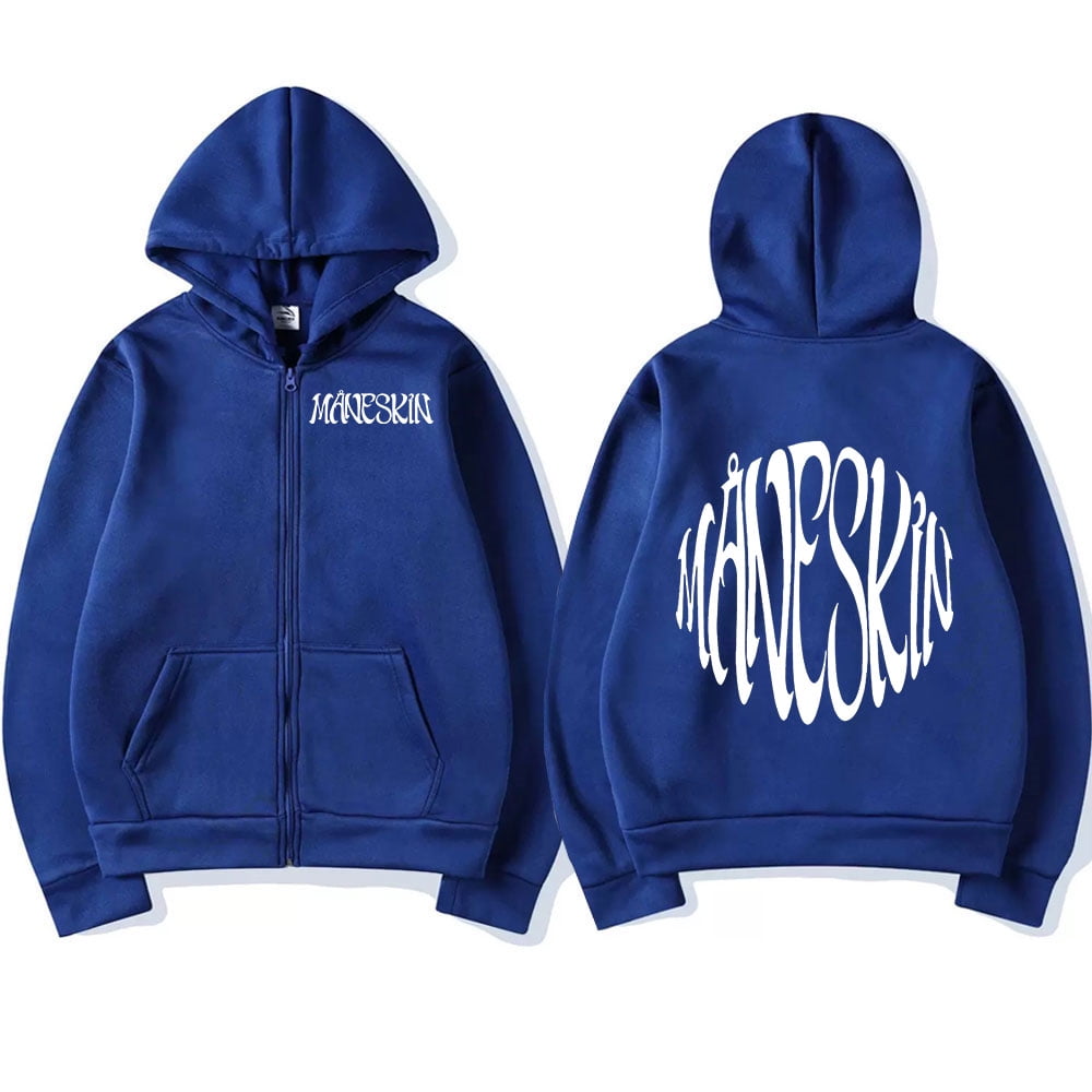 CE01 Italian Rock Band Maneskin Logo Zipper Hoodie Men's
