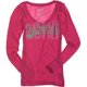 thumbnail image 1 of Ecko Unltd. Camiseta gráfica con cuello en V L/s para mujer, rosa, extragrande, 1 of 1