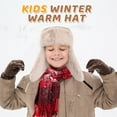 thumbnail image 4 of REDESS Winter Trapper Hat for Boys Girls，Earflap Cap Waterproof &Windproof Beanie Faux Fur Lined Kids Hat, 4 of 7