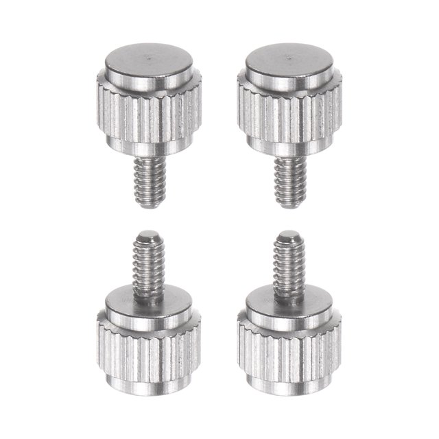 4uds Redondo Plano Cabeza Moleteado Pulgar M2x4mm Manual Sujeción Roscado Tornillos Perilla Pernos para Vernier Calibradores