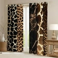 thumbnail image 3 of Homewish Brown Leopard Print Black Out Curtains for Women, Giraffe Cheetah Animal Curtains Pack of 2 (42x63 Each), Fashion Abstract Bedroom Curtains, Blackout Curtains Bedroom Decor, 3 of 7