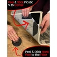 iPrimio Hook & Loop 4 Corners Rug Corner Gripper V Shape Easy Lift and Press Down Stops