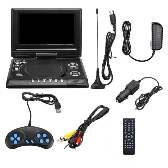 Portable DVD, 7.8 Inch 16:9 Widescreen DVD Player 270° Rotatable LCD Screen Home Car TV DVD Player Portable VCD MP3 Viewer With Game Function ,Immersive Experience