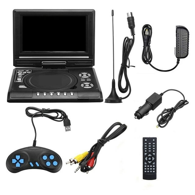 7.8 Inch 16:9 Widescreen DVD Player 270° Rotatable LCD Screen Home Car TV DVD Player Portable VCD MP3 Viewer With Game Function ,Swivel Screen